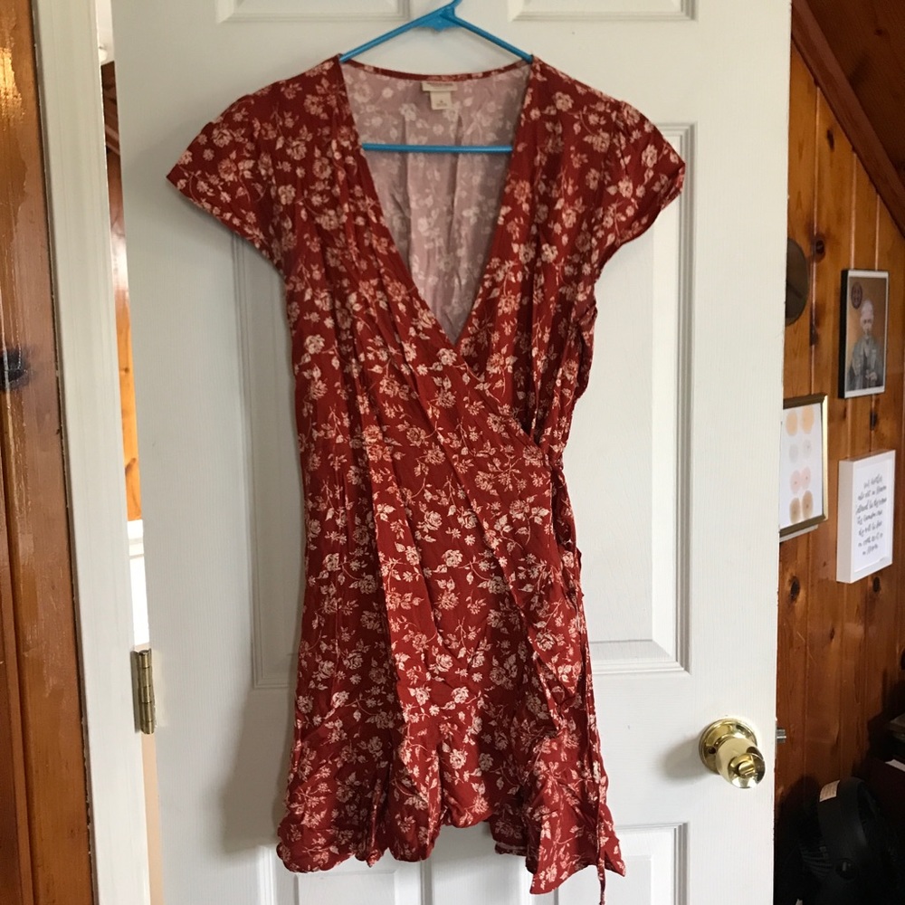 Floral skater wrap dress